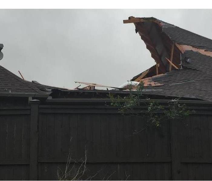 Roof torn off from storm damage